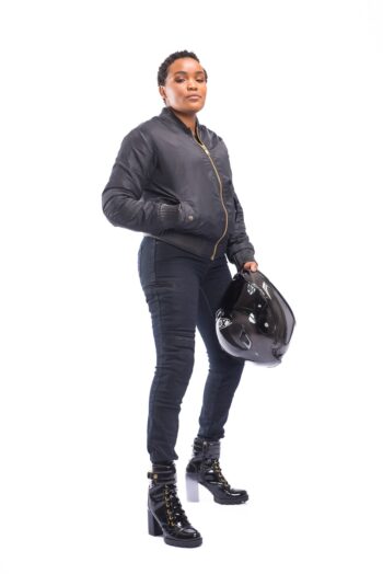 Motorrad Jacke Glory in schwarz ganz Körper